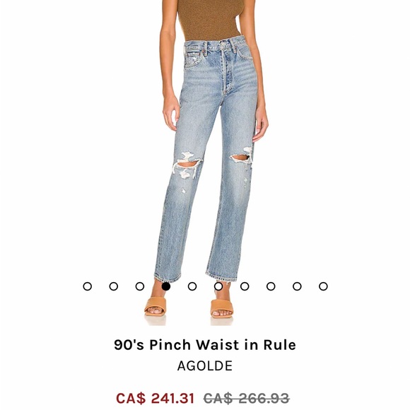 Aritzia Agolde 90’s Pinch Waist High Rise Straight Jeans in Rule Size 23 - Picture 5 of 12